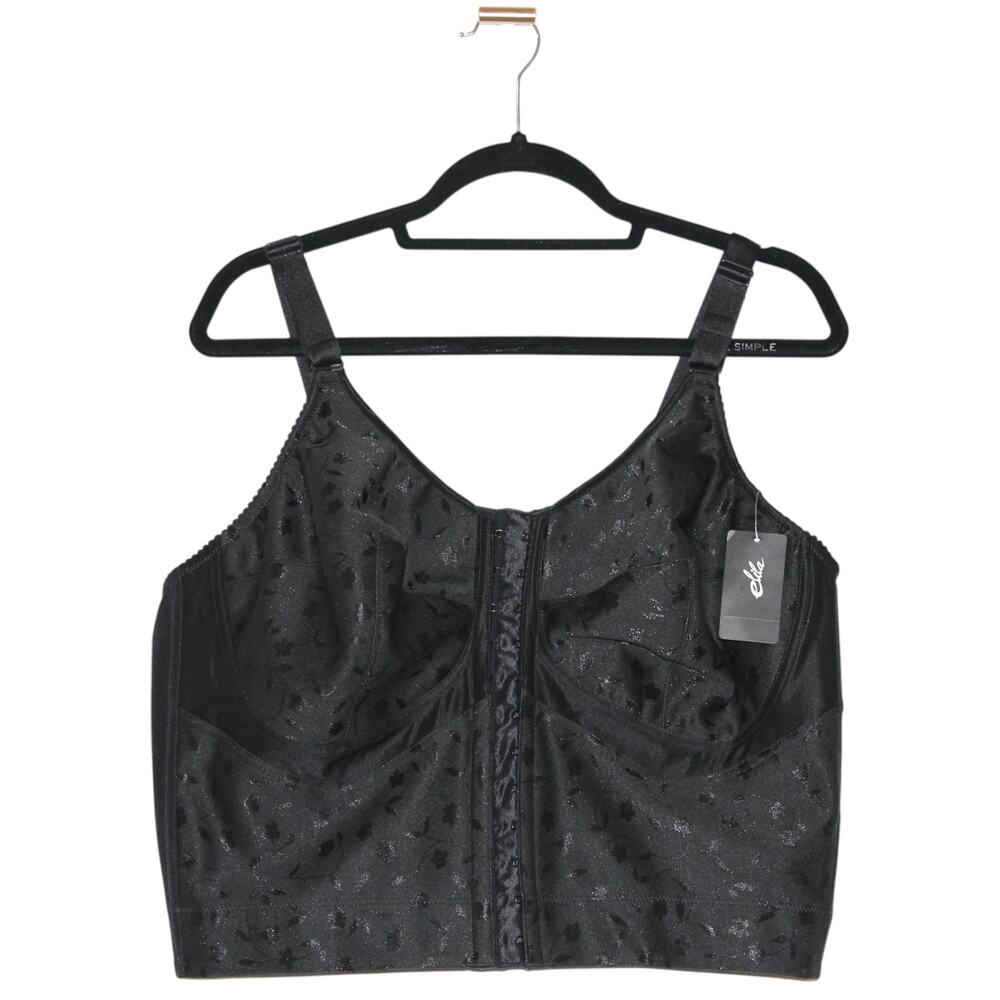 Elila 5415 Jacquard Soft-cup Front Hook Longline Bra Corset 50B  NWT